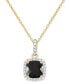 Cultured Freshwater Pearl & Lab-Grown White Sapphire (1/6 ct. t.w.) Halo 18" Pendant Necklace in 10k Gold (Also in Onyx)