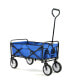 Folding Wagon Garden Shopping Beach Cart (Blue)