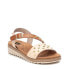 Women's Wedge Sandals With Gold Studs, Beige