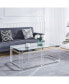 Фото #2 товара Silver Stainless Steel Coffee Table With Acrylic Frame And Clear Glass Top