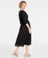 ფოტო #2 პროდუქტის Women's Cotton Surplice-Neck 3/4-Sleeve Midi Dress, Created for Macy's