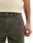 ASOS DESIGN tapered washed chino in dark khaki