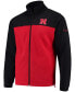 Фото #2 товара Men's Black, Scarlet Nebraska Huskers Flanker III Fleece Team Full-Zip Jacket