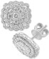ფოტო #1 პროდუქტის EFFY® Diamond Cluster Stud Earrings (1-1/20 ct. t.w.) in 14k White Gold