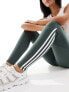 Фото #3 товара adidas Training Hyperglam full length leggings with high shine contrast panels in green