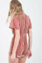 Фото #3 товара J.O.A. 157703 Women's Choker Neck Velvet Romper Short sleeves Dusty Pink Sz. XS