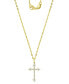 ფოტო #3 პროდუქტის Cubic Zirconia Small Cross 18" Pendant Necklace in 10k Gold