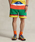 ფოტო #1 პროდუქტის Men's 6-Inch Logo Striped Fleece Shorts