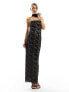 Фото #1 товара Rare London lace maxi dress with corsage detail in black