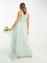 Фото #7 товара Vila Bridesmaid halterneck tulle maxi dress with tiered skirt in mint green