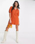 Фото #2 товара Платье Mango Мини в оранжевом с объемными рукавами