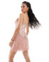 Фото #3 товара ASOS DESIGN satin corset mini dress with lace detail in pink floral print