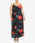 Фото #1 товара Plus Size Floral Strap Maxi Dress
