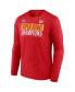 Men's Red Kansas City Chiefs Super Bowl LVII Champions Big and Tall Foam Finger Long Sleeve T-shirt