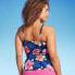 Фото #4 товара Lands' End Women's UPF 50 Floral Print Twist-Front Underwire Tankini Top -