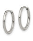 Stainless Steel Polished Hinged Hoop Earrings
