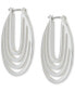 Silver-Tone Medium Openwork Hoop Earrings