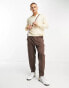 Harry Brown long sleeve knitted polo in ecru