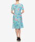 Фото #2 товара Women's Floral Short Sleeve Knee Length Dress