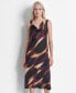 Women's Printed Sleeveless Cowlneck Midi Dress Black Raisin, 2 - фото #4