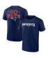 Фото #4 товара Men's Navy New England Patriots Big and Tall Two-Sided T-shirt