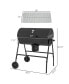 Фото #9 товара Barrel Charcoal BBQ Grill with 420 sq.in. Cooking Area, Outdoor Barbecue with Wheels, Ash Catcher and Built-in Thermometer for Patio Picnic, Backyard Party, Black