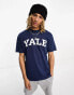 Cotton On relaxed t-shirt in washed navy with Yale graphic