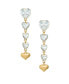 ფოტო #1 პროდუქტის 18K Gold Plated Glass Love Drop Earrings