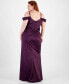 Trendy Plus Size Off-The-Shoulder Satin Gown