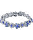 ფოტო #1 პროდუქტის Silver-Tone Blue Flower Stretch Bracelet