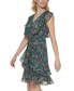 Фото #2 товара Women's Ruffled Floral Print Fit & Flare Dress