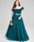 Фото #1 товара Trendy Plus Size Off-The-Shoulder Tulle Gown, Created for Macy's