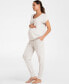 ფოტო #3 პროდუქტის Women's Ultra-Soft Maternity Nursing Loungewear Set