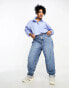 Фото #2 товара ASOS DESIGN Curve high rise relaxed mom jeans in mid blue