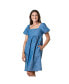 Фото #1 товара Women's Organic Ruched Bodice Chambray Dress