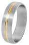 Steel ring with gold stripe