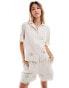 Pieces broderie shirt co-ord in cream Бежевый, XS - EU 34 - фото #1