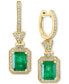 ფოტო #1 პროდუქტის Brasilica by EFFY® Emerald (2-7/8 ct. t.w.) and Diamond (1/2 ct. t.w.) Earrings in 14k Gold, Created for Macy's