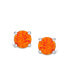 1CT Lab Created Iridescent Orange Synthetic Fire Opal Round Solitaire Stud Earrings For Women Sterling Silver 6MM 4 Prong Basket Set