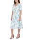 Фото #3 товара Women's Floral-Print Puff-Sleeve Midi Dress