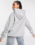 Nike mini swoosh oversized pullover hoodie in grey and sail grau, XL - фото #2