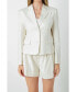 ფოტო #1 პროდუქტის Women's Linen 3 Buttoned Blazer