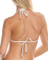 Pq Swim Embroidered Triangle Bikini Top Women's White L