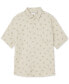 Фото #5 товара Men's Relaxed Fit Short Sleeve Floral Print Button-Front Linen Shirt
