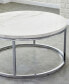 Фото #4 товара Steve Silver Echo 36" Round Marble and Chrome Cocktail Table