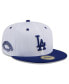 Фото #1 товара Men's White Los Angeles Dodgers Throwback Mesh 59fifty Fitted Hat