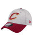 ფოტო #1 პროდუქტის Men's Heather Gray/Wine Cleveland Cavaliers Active Digi-Tech Two-Tone 9forty Adjustable Hat