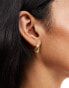 Фото #2 товара ASOS DESIGN waterproof stainless steel stud earrings with ridged molten detail in gold tone