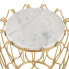Side table 43 x 43 x 50 cm Golden Metal White Marble