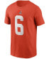 Фото #3 товара Men's Baker Mayfield Orange Cleveland Browns Name and Number T-shirt